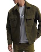 The Kooples Khaki Snap Front Shirt Jacket
