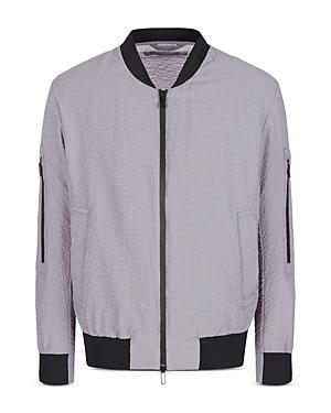Emporio Armani Slim Fit Seersucker Bomber Jacket