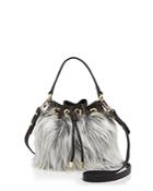 Milly Small Faux-fur Drawstring Bucket Bag