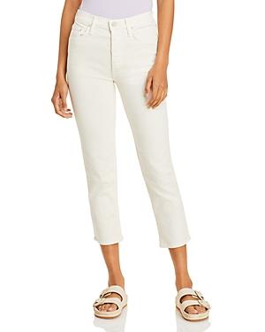 Mother The Tomcat Cropped Jeans In Cream Puff
