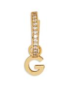 Kate Spade New York Tiny Twinkles G Charm Huggie Hoop Earrings