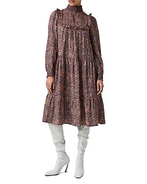 French Connection Faith Draped Tiered Midi Dress