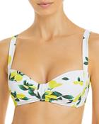 Aqua Swim Pleated Lemon Print Bikini Top - 100% Exclusive