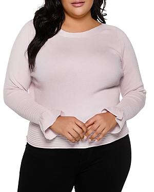 Belldini Plus Flounce Sleeve Sweater