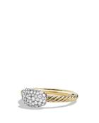 David Yurman Petite Pave Cushion Ring With Diamonds In Gold