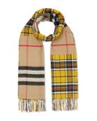 Burberry Mixed Check Brushed Scarf
