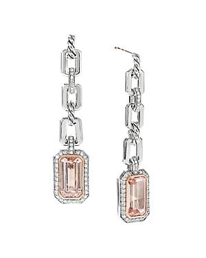 David Yurman Novella Chain-link Drop Earrings With Morganite, Pave Diamonds And 18k Rose Gold