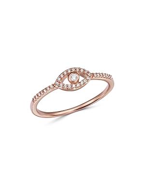 Bloomingdale's Diamond Evil Eye Ring In 14k Rose Gold, 0.10 Ct. T.w. - 100% Exclusive