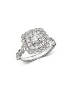Bloomingdale's Diamond Milgrain Halo Cocktail Ring In 14k White Gold, 0.85 Ct. T.w. - 100% Exclusive