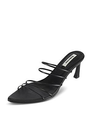 Reike Nen Women's Pointed Toe 5 String Strappy Leather Mid Heel Sandals