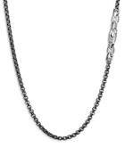 John Hardy Black Pvd Silver Classic Chain Men's Box Link Chain Necklace, 26