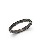 Armenta Blackened Sterling Silver Old World Black Sapphire Stacking Ring