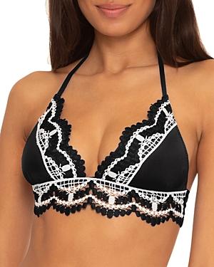 Becca By Rebecca Virtue Delilah Crochet Trim Halter Bikini Top