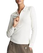 Reiss Milina Rib Half Zip Top