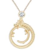 Natori 14k Yellow Gold Diamond Dragon Pendant Necklace, 14-17