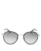 Le Specs Zephyr Deux Mirrored Round Sunglasses, 52mm