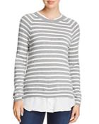Joie Zaan E Faux-shirt Underlay Striped Sweater