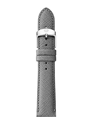 Michele Gray Saffiano Leather Watch Strap, 18mm