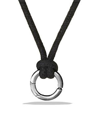 David Yurman Circle Amulet Charm On Wax Cord Necklace