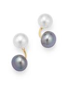 Bloomingdale's Cultured Freshwater Gray Pearl Ear Jacket In 14k Yellow Gold - 100% Exclusive