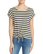 Frame Tie-front Striped Tee