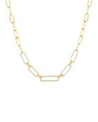 Adinas Jewels Pave Paperclip Chain Necklace In 14k Gold Plated Sterling Silver, 16-18