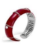 John Hardy Sterling Silver And Deep Red Enamel Bamboo Kick Cuff - 100% Exclusive