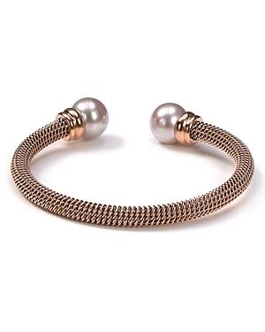 Majorica Stainless Steel And Nuage Simulated Pearl Bangle