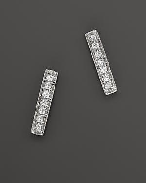 Dana Rebecca Designs 14k White Gold Bar Stud Earrings With Diamonds