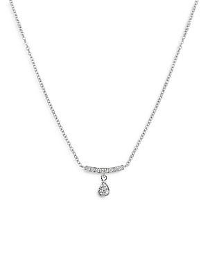 Meira T 14k White Gold Diamond Drop Necklace, 18
