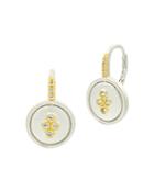 Freida Rothman Fleur Bloom Small Clover Earrings In 14k Gold-plated & Rhodium-plated Sterling Silver