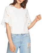 1.state Embroidered Ruffle-sleeve Top