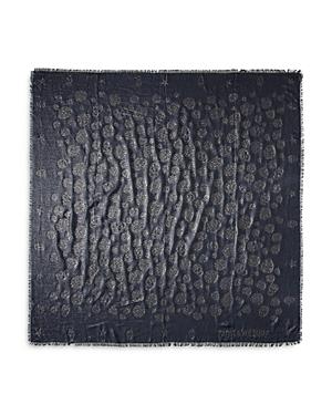 Zadig & Voltaire Kerry Metallic Skull Print Scarf