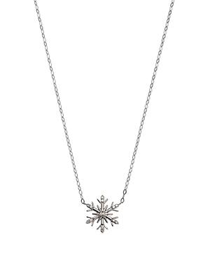 Bloomingdale's Diamond Accent Snowflake Pendant Necklace In 14k White Gold, .048 Ct. T.w. - 100% Exclusive