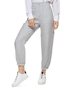 Dkny Striped Linen Jogger Pants