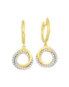 Frederic Sage 18k Yellow Gold Flat Triple Halo Diamond Earrings