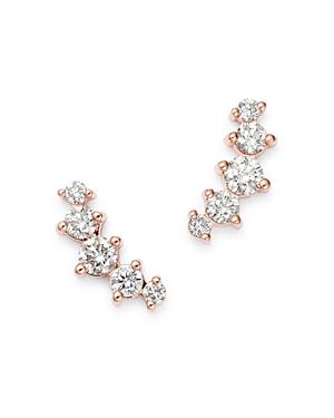Bloomingdale's Diamond Five-stone Climber Earrings In 14k Rose Gold, 0.50 Ct. T.w. - 100% Exclusive