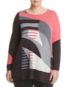 Nic And Zoe Plus Sunbent Color Block Tunic Sweater