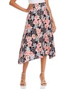 Rebecca Taylor Jardin Asymmetric Floral Midi Skirt