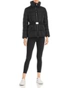 Moncler Alouette High-collar Belted Down Coat