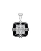 Lagos Sterling Silver Black Caviar Diamond & Black Ceramic Pendant
