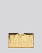 Milly Logan Metallic Embossed Small Frame Clutch