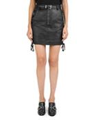 The Kooples Lace-up Leather Skirt