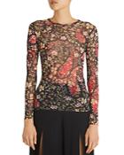 Etro Floral Mesh Long Sleeve Top