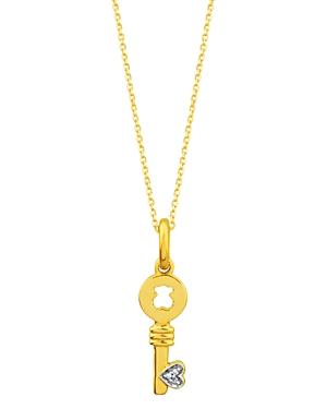 Tous Diamond Valentine Key Pendant Necklace, 16