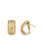 Bloomingdale's Diamond Omega-back Earrings In 18k Textured Yellow Gold, 0.70 Ct. T.w. - 100% Exclusive