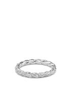 David Yurman Paveflex Ring With Diamonds In 18k White Gold