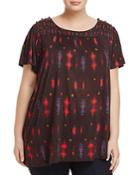 Lucky Brand Plus Mixed Print Top