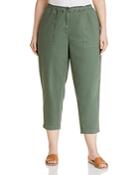 Eileen Fisher Plus Organic Linen Cropped Pants