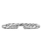 David Yurman Sterling Silver The Cable Collection Diamond Cuff Bracelet